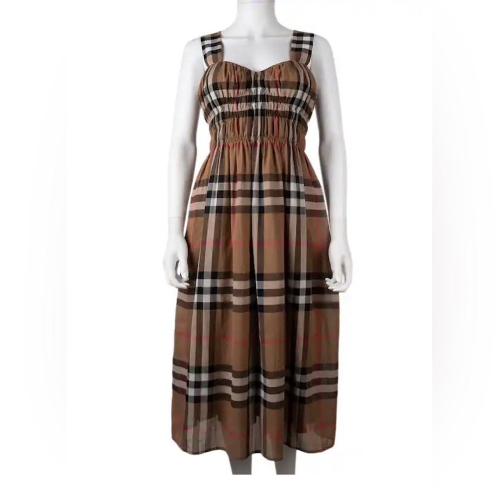 BURBERRY- Check Maxi Dress